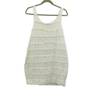Desigual Crochet Lace Tank Dress White Lined Scoop neck Pullover  size Small